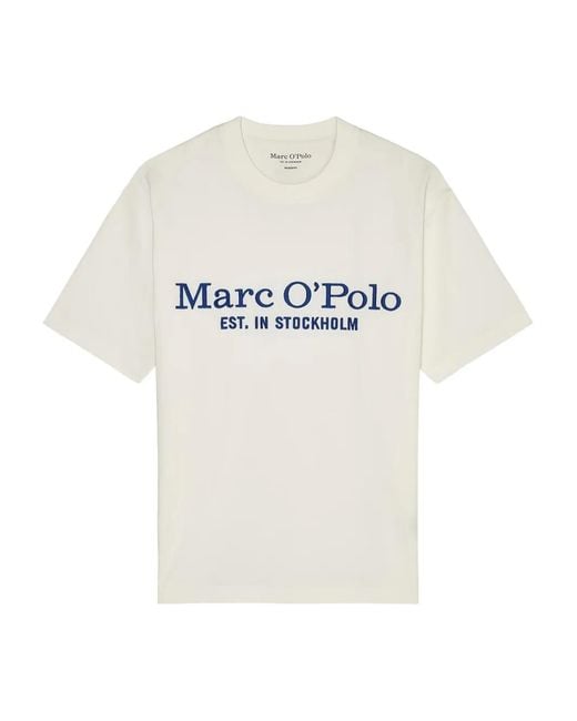 Marc O' Polo White Logo-Embroidered T-Shirt for men