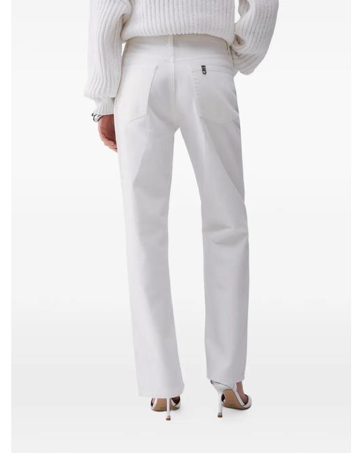 Liu Jo White Straight-Leg Trousers