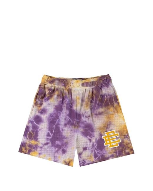 Eric Emanuel Purple Tie-Dye Mesh Shorts for men