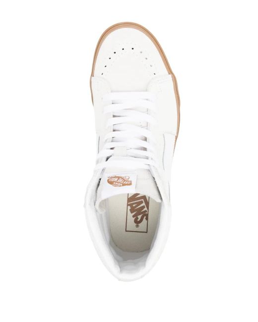 Vans White Sk8-Hi Logo-Patch Sneakers for men