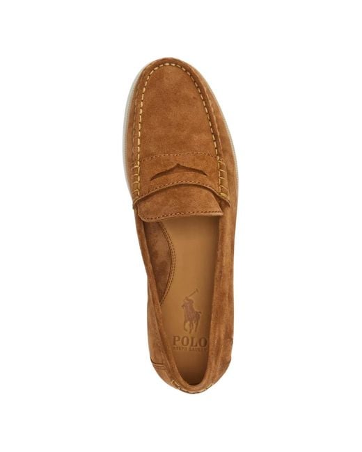 Polo Ralph Lauren Brown Merton Suede Penny Loafers for men