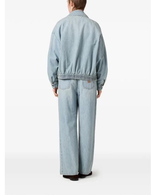 Miu Miu Blue Chambray Blouson Jacket
