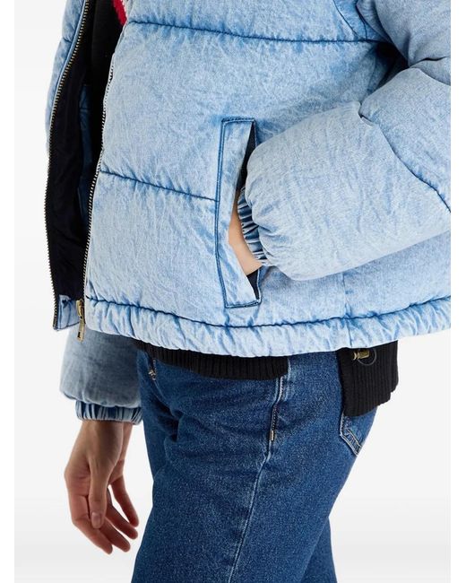 Guess Blue Quilted Puffer Denim Jacket