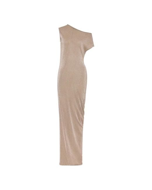 Maison Margiela White Shimmer-Knit Draped Maxi Dress