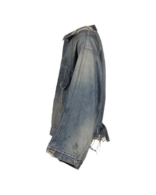 DAIRIKU Blue 80Year Distressed-Effect Denim Jacket for men