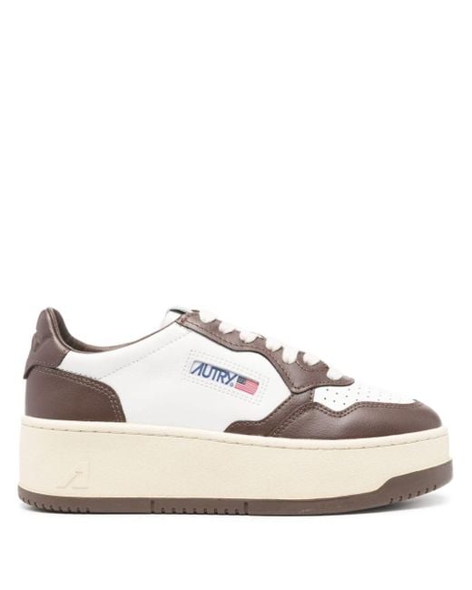 Autry White Medalis Plateau-Sneakers