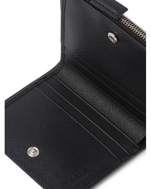 Prada Black Re-Nylon Small Nylon And Leather Wallet for men