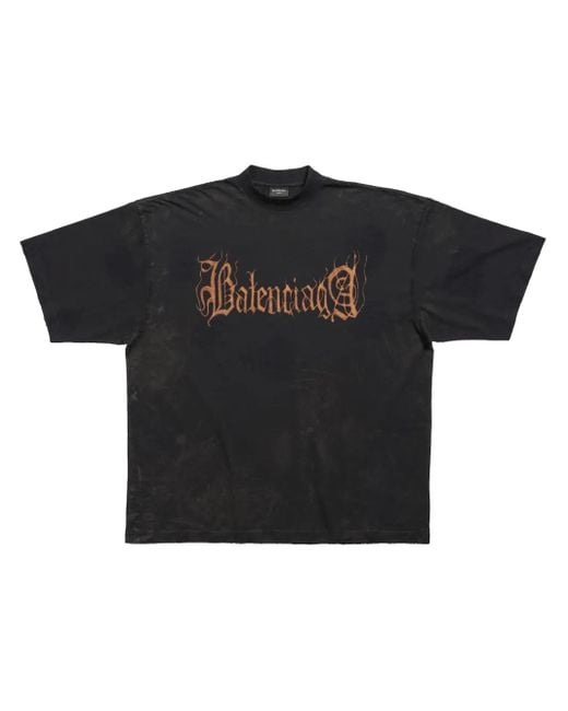 Balenciaga Black Logo Cotton T-shirt
