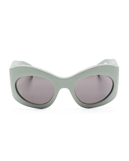 Gucci Gray Oval-Frame Sunglasses