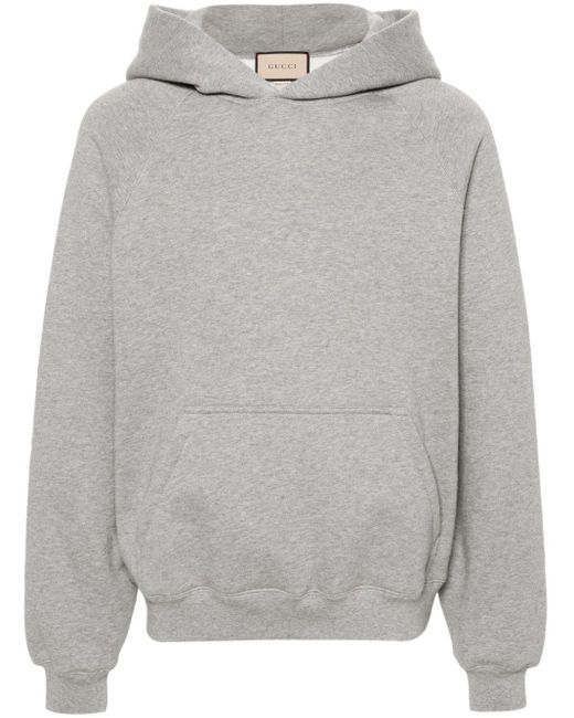 Gucci Hoodie mit beflocktem Logo in Gray für Herren
