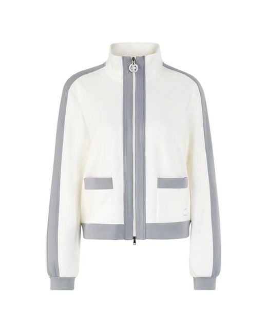 Marc Cain White Veste À Poches Passepoilées