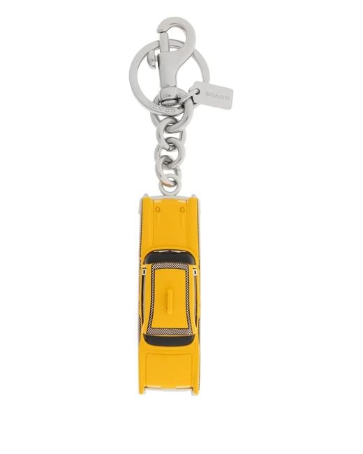COACH White Small Taxi-Motif Bag Charm
