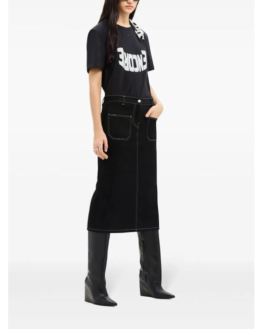 Courreges Black Graphic-Print T-Shirt for men