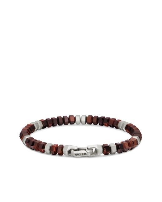 David Yurman White Sterling Hex Bead Bracelet (6Mm) for men