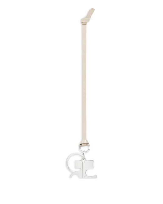 Courreges White Logo Charm Keyring