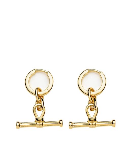 Missoma Metallic Ridge T-Bar Hoop Earrings