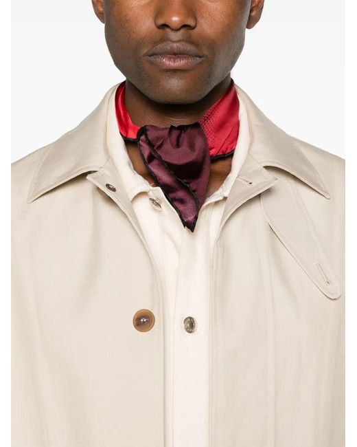 Maison Kitsuné Natural Neutral Single-breasted Cotton Coat for men