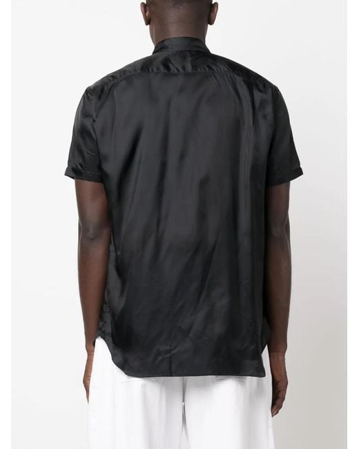 Comme des Garçons Black Satin-Finish Short-Sleeve Shirt for men