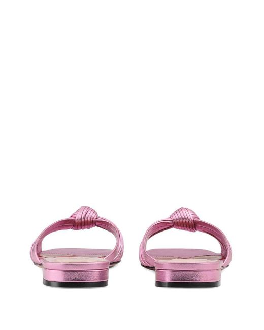 Gucci pink metallic slides clearance
