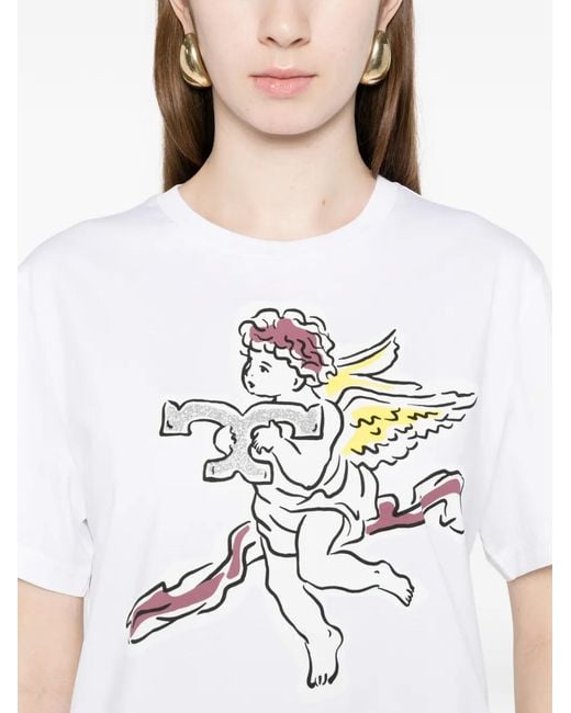 T-Shirt À Imprimé Graphique Tory Burch en coloris White