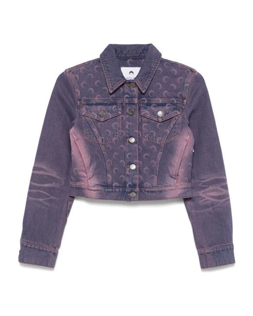 MARINE SERRE Purple Moon Laser Denim Jacket