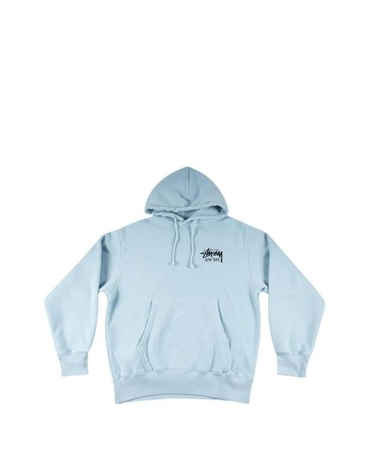 Stussy Blue Graphic-Print Hoodie for men