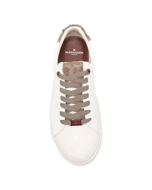 Alexander Smith White Woven-Detail Panelled Sneakers for men