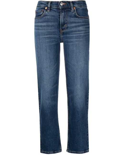 RE/DONE Denim 70s Mid-rise Stove-pipe Jeans in Blue | Lyst Canada