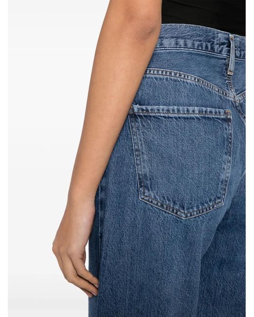 Agolde Blue Ren Jean High-Rise Cropped Jeans
