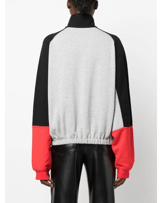 DSquared² Red Logo-Patch Panelled Jumper