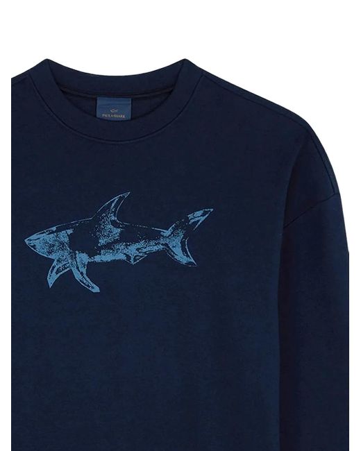 Paul & Shark Blue Shark-Print Sweatshirt for men