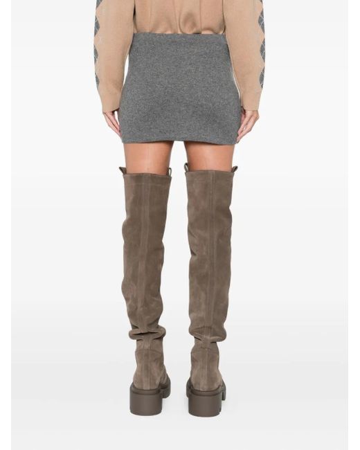retroféte Gray Cecilie Argyle-Pattern Embellished Mini Skirt