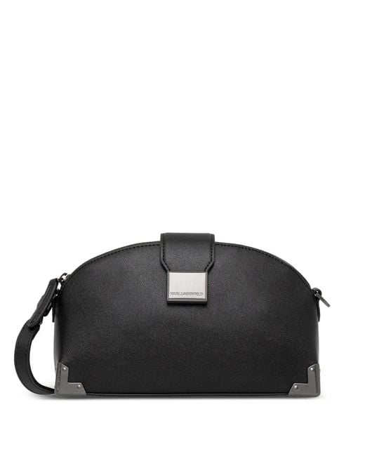 Karl Lagerfeld Black K/Trunk Leather Crossbody Bag