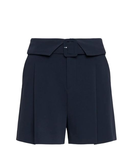 Cinq À Sept Blue Lorena Belted-Pleated Short