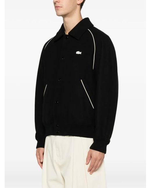 Lacoste Black Veste Bomber À Bords Contrastants for men