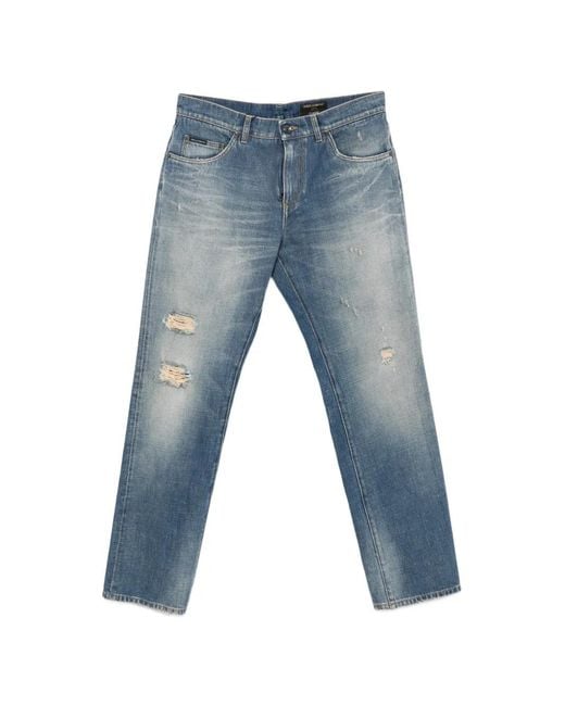 Dolce & Gabbana Blue Denim Trousers for men