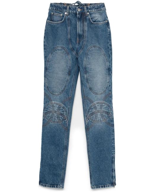 Jean Paul Gaultier Blue Lace-Up Detail Jeans