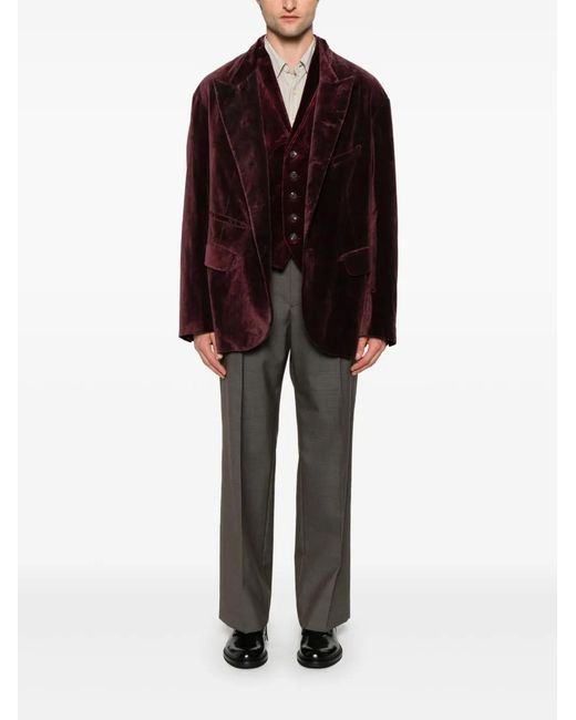 Ziggy Chen Purple Cotton Blazer for men