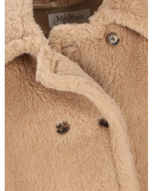 Max Mara Natural Double-Breasted Teddy Jacket