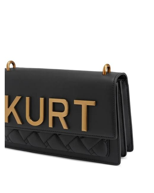 Kurt Geiger Black Shoreditch East West Quilted Logo-Plaque Shoulder Bag