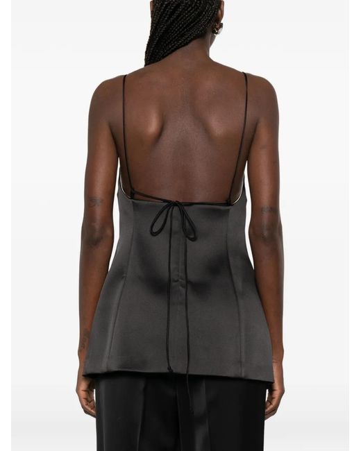 Rohe Black Spaghetti-Strap Sleeveless Top