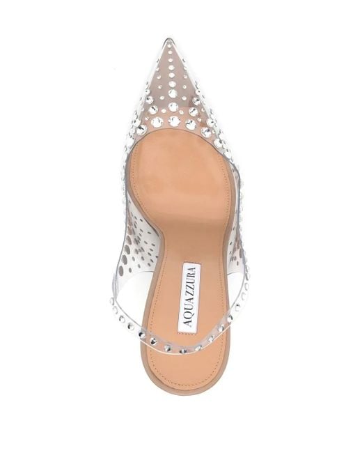Aquazzura White Silver Starburst 105 Crystal Pumps - Women's - Plexiglass/crystal/calf Leather