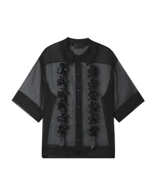 Simone Rocha Overhemd Met Bloemenpatch in het Black voor heren
