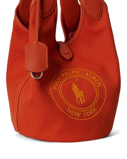 Polo Ralph Lauren Red Canvas Polo Play Logo Tote