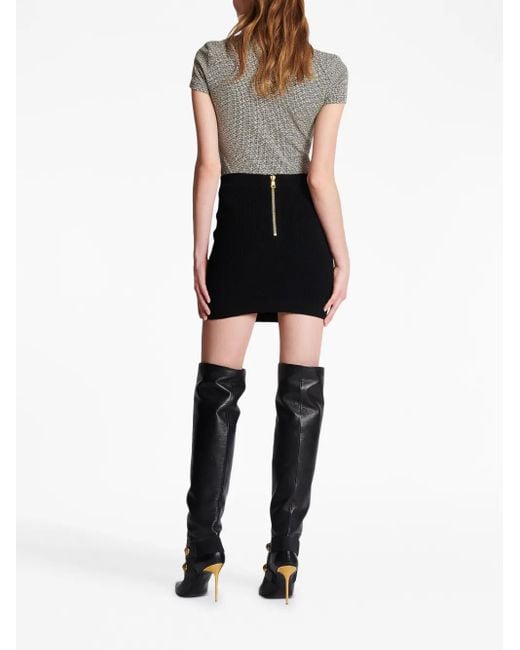 Balmain Zwarte Katoenen Rok in het Black