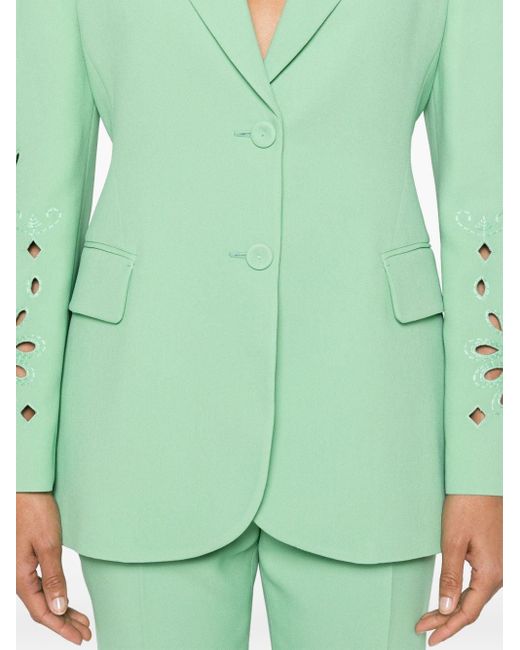 Ermanno Scervino Green Cut-out Single-breasted Blazer