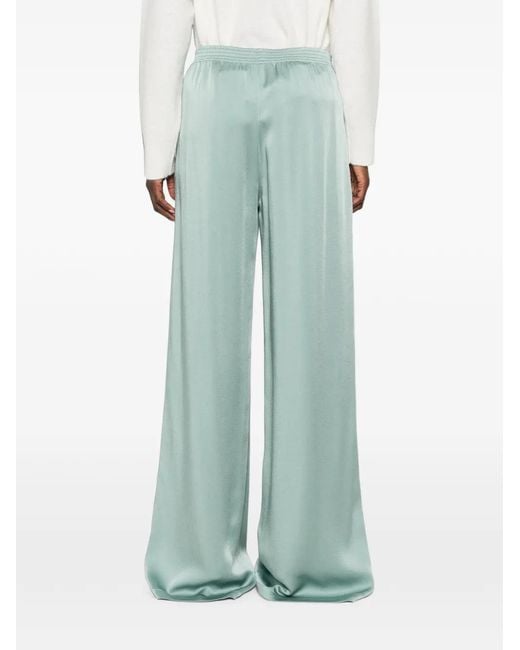 Fabiana Filippi Green Satin Wide-Leg Trousers