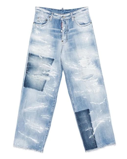 Jean À Design Patchwork DSquared² pour homme en coloris Blue