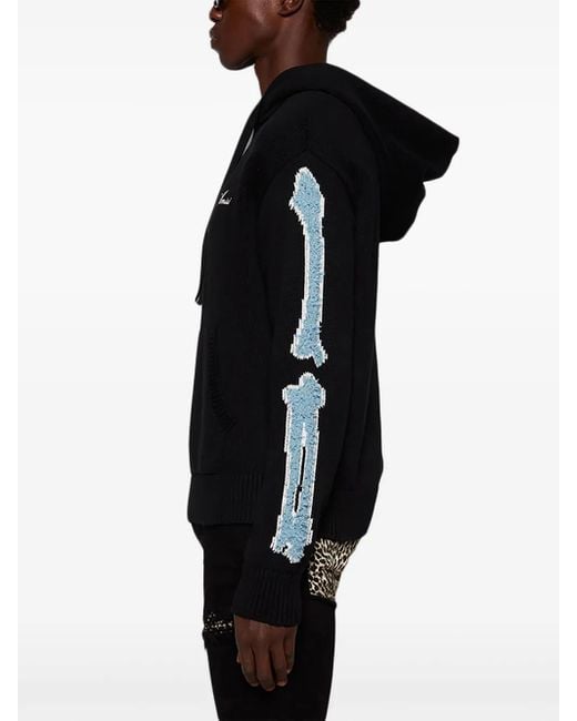 Felpa Bones Con Cappuccio di Amiri in Black da Uomo