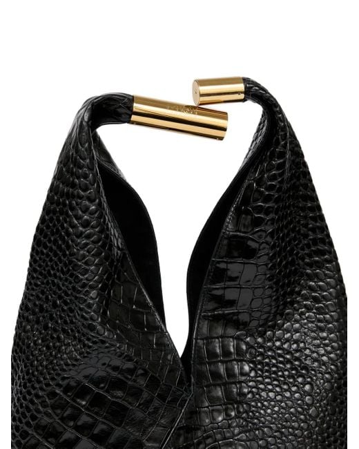 MM6 by Maison Martin Margiela Schoudertas Met Krokodillenleer-Reliëf in het Black